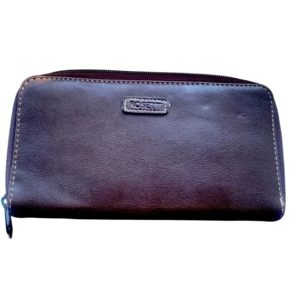 Rosetti Brown Wallet Zip Around Clutch Style Vegan Leather EOC